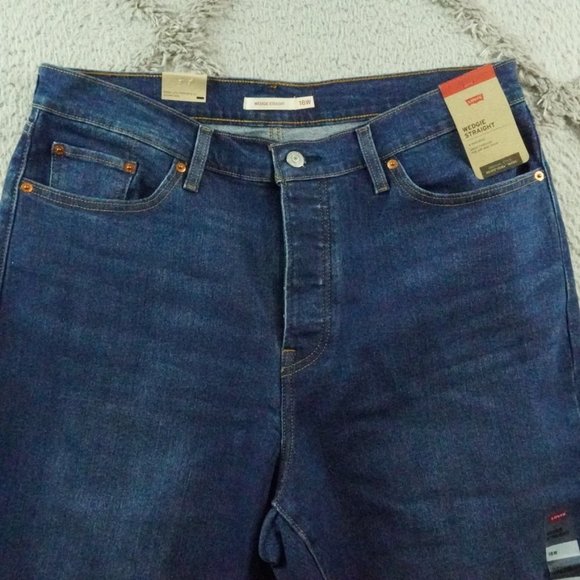 Levis Wedgie Straight Leg Jeans Womens 18 High Rise Button Fly Denim NEW NWT - Picture 2 of 12